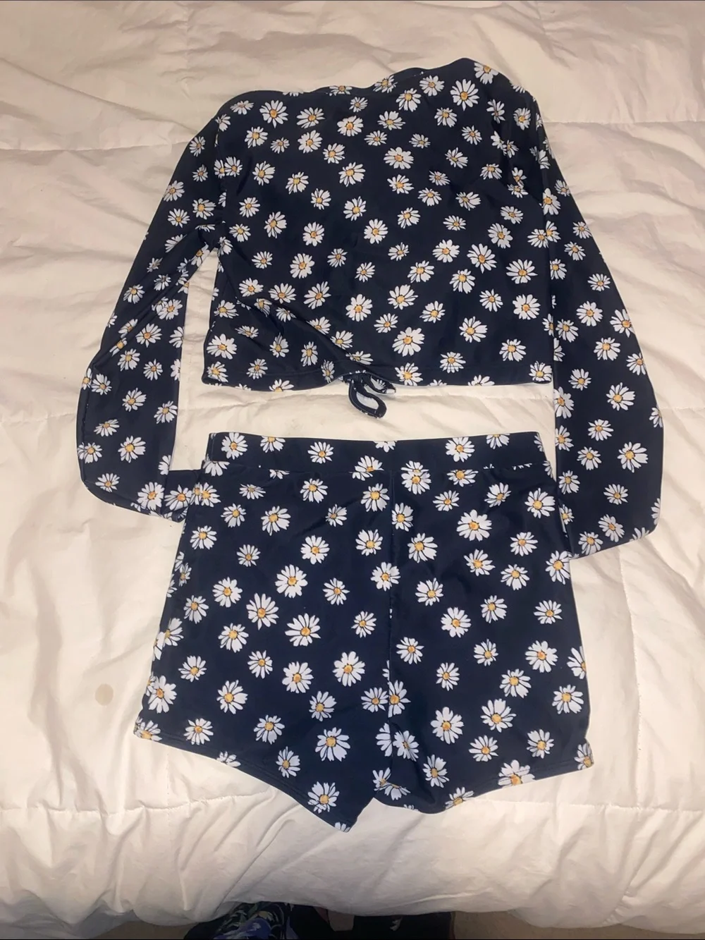 Old Navy Navy Blue Daisy Swim Two-Piece Set